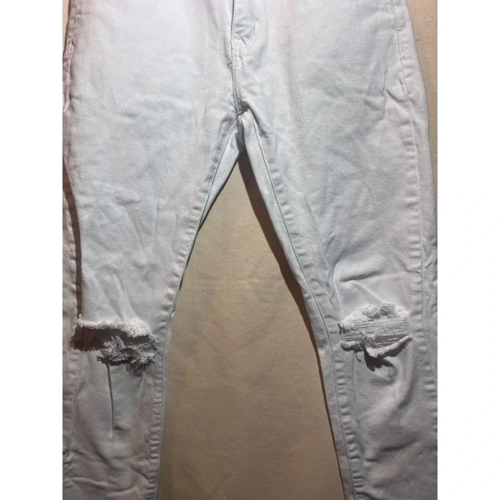 Platform Men's 32X30 White Platform Jeans Skinny Distressed Knee Pants A92